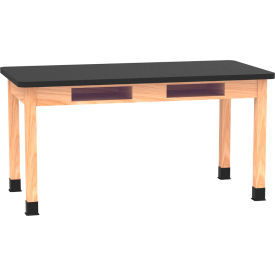 Diversified Spaces DWI-C714LBBK30N PerpetuLab Table w/ Laminate Top 60"L x 30"W x 30"H Red Oak 