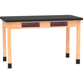 Diversified Spaces DWI-C714LBBK36N PerpetuLab Table with Laminate Top 60"L x 30"W x 36"H Red Oak 