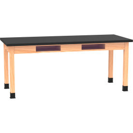 Diversified Spaces DWI-C7152K30N PerpetuLab Table w/ ChemGuard Top 72"L x 30"W x 30"H Red Oak 