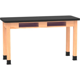Diversified Spaces DWI-C718LBBK30E PerpetuLab Table with Laminate Top 54"L x 21"W x 30"H Red Oak 