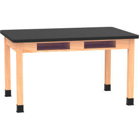 Diversified Spaces DWI-C719LBBK30E PerpetuLab Table with Laminate Top 54"L x 36"W x 30"H Red Oak 
