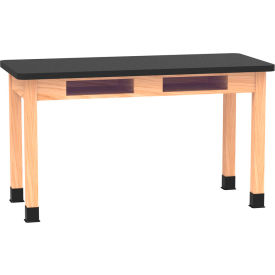 Diversified Spaces DWI-C720LBBK30E PerpetuLab Table w/ Laminate Top 54"L x 24"W x 30"H Red Oak 