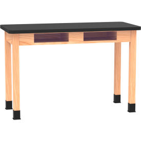 Diversified Spaces DWI-C720LBBK36N PerpetuLab Table with Laminate Top 54"L x 24"W x 36"H Red Oak 