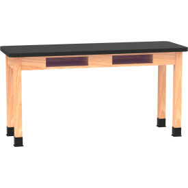 Diversified Spaces DWI-C721LBBK30E PerpetuLab Table with Laminate Top 60"L x 21"W x 30"H Red Oak 
