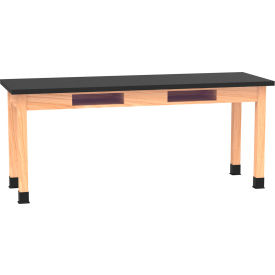 Diversified Spaces DWI-C7302BK30N PerpetuLab Table with ChemGuard Top 72"L x 24"W x 30"H Red Oak 