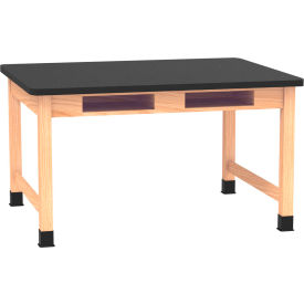 Diversified Spaces DWI-C780LBBK30L PerpetuLab Table with Laminate Top 54"L x 42"W x 30"H Red Oak 