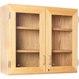 Diversified Spaces Signature Wall Cabinets with Glass Doors 30"W x 12"D x 30"H Red Oak 
