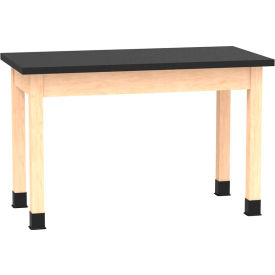 Science Lab Table with ChemGuard Top, 48"L x 24"W x 30"H, Maple view 2