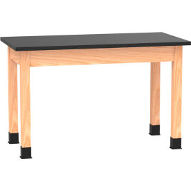 Diversified Spaces DWI-P7106K30N PerpetuLab Table with Epoxy Top 48"L x 24"W x 30"H Red Oak 