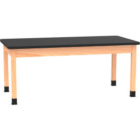 Diversified Spaces DWI-P724LBBK30E PerpetuLab Table with Laminate Top 72"L x 36"W x 30"H Red Oak 