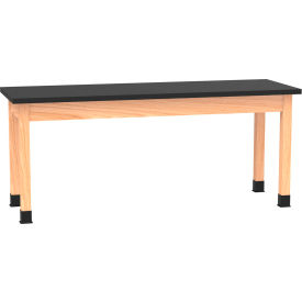 PerpetuLab Table with ChemGuard Top, 72"L x 24"W x 30"H, Red Oak view 2