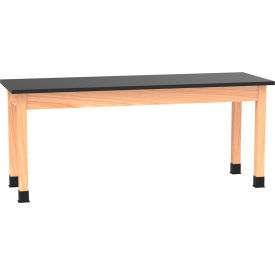 Diversified Spaces DWI-P7306K30N PerpetuLab Table with Epoxy Top 72"L x 24"W x 30"H Red Oak 