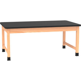 Diversified Spaces DWI-P740LBBK30L PerpetuLab Table with Laminate Top 72"L x 42"W x 30"H Red Oak 