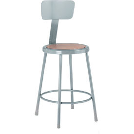Diversified Spaces Apprentice Shop Stool with Backrest 18"H Hardboard Seat Gray 