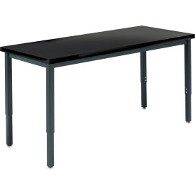 Diversified Spaces LOBO Multi-Purpose Table Phenolic Top 60"L x 24"W x 22-1/4" to 37-1/4"H Black 