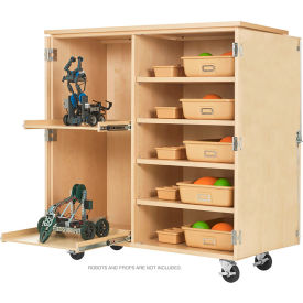 Compartment Tote Storage Cabinet, 50"W x 24"D x 53"H, Maple view 2
