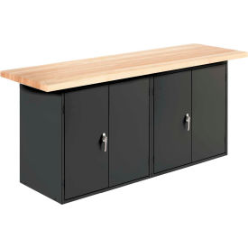 Diversified Woodcrafts, Inc. MAD2-6LBK Diversified Spaces Wall, Island Workbench, 2 Cabinets, 72"W x 24"D, Black image.