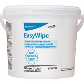Diversey Easywipe Disposable Wiping Refill, White, 125/Bucket, 6/Case