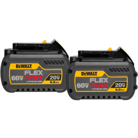 Dewalt DCB606-2 DeWALT® DCB606-2 20/60V Li-Ion Flexvolt Battery 6Ah Extended Capacity 2Pk image.