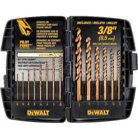 Dewalt DWA1240 DeWALT® DWA1240 Cobalt Pilot Point® 14 Piece Drill Bit Set to 3/8" image.