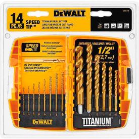 Dewalt DW1341 DeWALT® Titanium Speed Tip Drill Bit Set, DW1341, 14 Piece Set image.