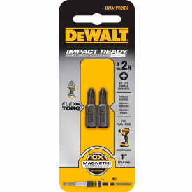 Dewalt DWA1PR2IR2 DeWALT® Impact Ready® Drywall Bit, DWA1PR2IR2, #2 Phillips Reduced Diameter, 1" Long, 2/PK image.