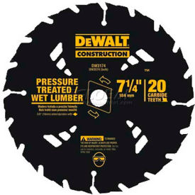 DeWalt® Carbide Pressure Treated/Wet Lumber Circular Saw Blade 5/8" Arbor 7-1/4" Dia 20TPI 