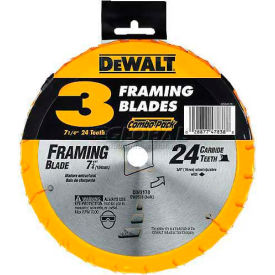 DeWalt® Framing Carbide Thin Kerf Circular Saw Blade DW3578B10 7-1/4" Diameter 24 TPI 