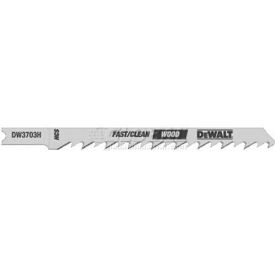 DeWalt® U-Shank Fast/Rough Wood Cutting HCS Jig Saw Blade DW3700H 4" Cut Length 6 TPI 5/PK 