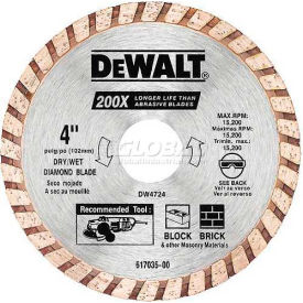 High Performance Diamond Masonry Blade, 4" Diameter, 15200 RPM view 2