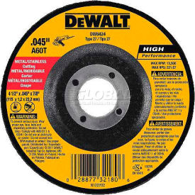 Dewalt DW8425 DeWalt DW8425 Metal & Stainless Cutting Wheel Type 27 5" DIA. 2 60 Grit Aluminum Oxide image.