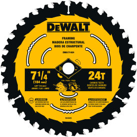 Dewalt DWA171424B10 DeWALT® Circular Saw Blades, 24 Teeth, 7-1/4"Dia., 7000 RPM image.