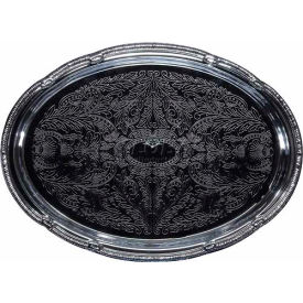 Winco  Dwl Industries Co. CMT-1014 Winco CMT-1014 Oval Serving Tray, 14-3/4"L, Chrome, Gadroon Edge W/ Engraving image.