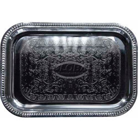 Winco  Dwl Industries Co. CMT-1812 Winco CMT-1812 Rectangular Serving Tray, 18"L, Chrome, Gadroon Edge W/ Engraving image.