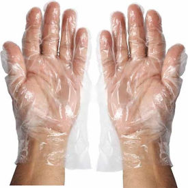 Winco  Dwl Industries Co. GLP-L Winco GLP- L Disposable Plastic Food Service Gloves, Large, Clear, 500/Box image.