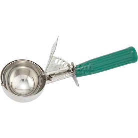 Winco  Dwl Industries Co. ICD-12 Winco ICD-12 Ice Cream Disher W/ Plastic Handle, Size #12, Green image.