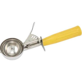 Winco  Dwl Industries Co. ICD-20 Winco ICD-20 Ice Cream Disher W/ Plastic Handle, Size #20, Yellow image.