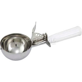 Winco  Dwl Industries Co. ICD-6 Winco ICD-6 Ice Cream Disher W/ Plastic Handle, Size #6, White image.