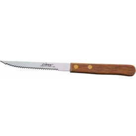 Winco  Dwl Industries Co. K-35W Winco K-35W Economy Steak Knife, 4"L, Wood Handle, Serrated Blade, 12/Pack image.