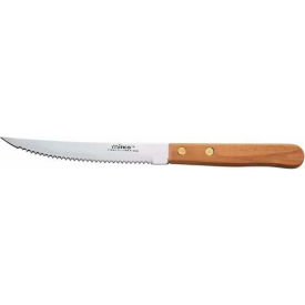 Winco  Dwl Industries Co. K-45W Winco K-45W Steak Knife, 4-1/2"L, Wood Handle, Serrated Blade, 12/Pack image.