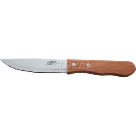 Winco  Dwl Industries Co. KB-30W Winco KB-30W Extra Large Steak Knife, 5"L, Wood Handle, Serrated Blade, Pointed Tip image.
