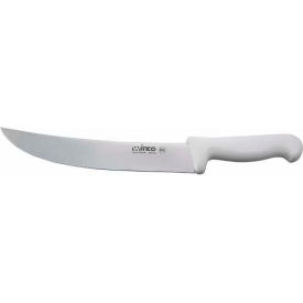 Winco  Dwl Industries Co. KWP-90 Winco KWH-8 Steak Knife, 9-1/2"L, White Polypropylene Handle, High Carbon Steel image.