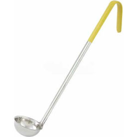 Winco  Dwl Industries Co. LDC-1 Winco LDC-1 Single Piece Ladle, 1 oz, Yellow, 10-1/2", Stainless Steel image.