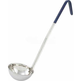 Winco  Dwl Industries Co. LDC-8 Winco LDC-8 Single Piece Ladle, 8 oz, Blue, 14-1/2", Stainless Steel image.