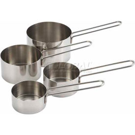 Winco  Dwl Industries Co. MCP-4P Winco MCP-4P 4-Piece Measuring Cup Set, Stainless Steel w/Wire Handle image.