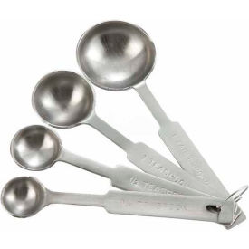 Winco  Dwl Industries Co. MSPD-4X Winco MSPD-4X 4-Piece Deluxe Measuring Spoon Set, Stainless Steel image.