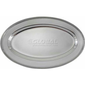 Winco  Dwl Industries Co. OPL-12 Winco OPL-12 Oval Platter, 12"L, 8-5/8"W, Stainless Steel, Oval image.