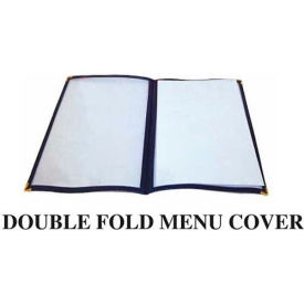 Winco  Dwl Industries Co. PMCD-9U Winco PMCD-9U Double Fold Menu Cover, 9-1/2"W, 12"H, Plastic W/ Vinyl Binding, Double Page, Burgundy image.