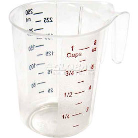 Winco  Dwl Industries Co. PMCP-25 Winco PMCP-25 Measuring Cup W/ Red & Blue Markings, 1 Cup, Clear, Plastic image.