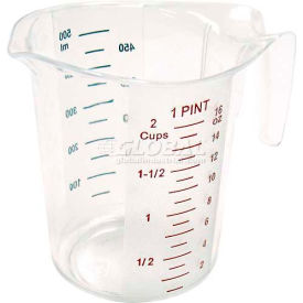 Winco  Dwl Industries Co. PMCP-50 Winco PMCP-50 Measuring Cup W/ Red & Blue Markings, 1 pt, Clear, Plastic image.